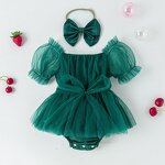 Baby Girl Romper Manufacturer - OEM Christmas Red Tulle Jumpsuit