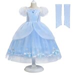Girls Princess Dress Manufacturer - OEM Light Blue Satin Dress