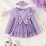 Baby Girl Dress Factory - OEM Floral Lace Princess Jumpsuit
