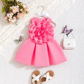 Baby Girl Dress Supplier - OEM Summer Sleeveless Flower Dress