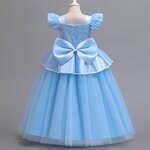 Girls Princess Dress Manufacturer - OEM Light Blue Satin Dress