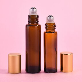 Perfume Roll On Bottle Factory - 10-15ml Amber Matte Black Glass