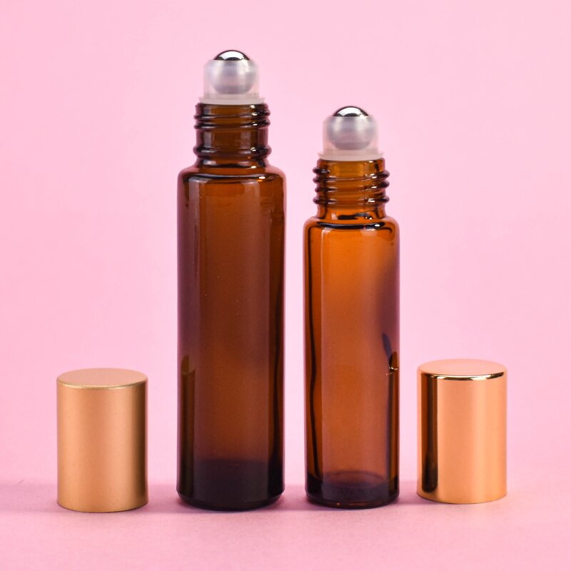 Perfume Roll On Bottle Factory - 10-15ml Amber Matte Black Glass