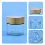 Face Cream Jar Factory - 100-200g Clear Glass with Bamboo Lid