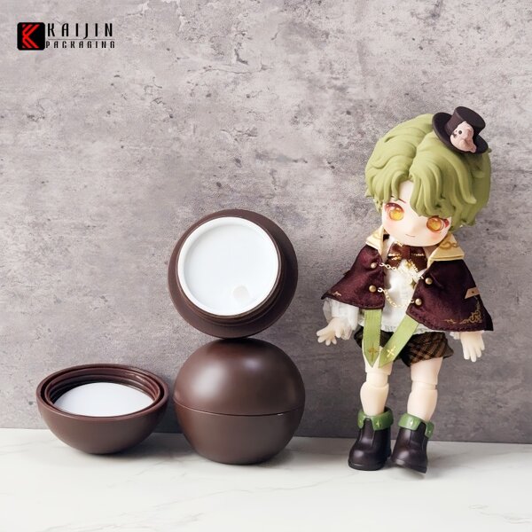 Plastic Packaging Jar Factory - 30g Matte Chocolate Color Spherical