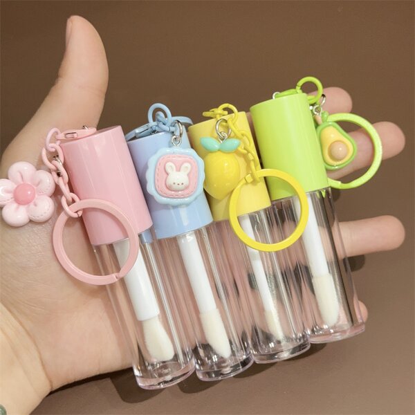 Lip Gloss Tube Factory - 6ml Pink Cute Empty Tube with Pendant