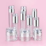 Cream Glass Bottle Factory - 1-3oz Round Matte Clear with Pump