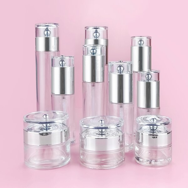 Cream Glass Bottle Factory - 1-3oz Round Matte Clear with Pump