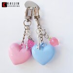 Lip Balm Container Factory - Heart Shape with Strawberry Keychain