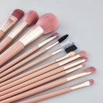 Makeup Brush Set Factory - 13pcs Professional Pink Green Bag