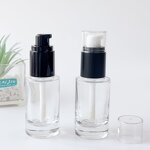 Foundation Bottle Factory - 30ml Transparent Black Cap Glass