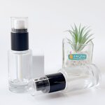 Foundation Bottle Factory - 30ml Transparent Black Cap Glass