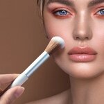 Makeup Brush Factory - Silvery White Handle Customizable