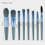 Makeup Brush Set Factory - 8pcs Pink Haze Blue Handle Synthetic