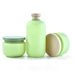 Cream Jar Factory - 250g Green Plastic with Screw Lid