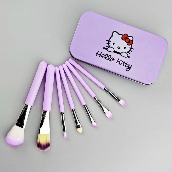 Makeup Brush Set Factory - 7 Pcs Pink with Aluminum Case