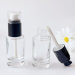Foundation Bottle Factory - 30ml Transparent Black Cap Glass
