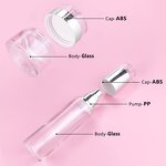 Cream Glass Bottle Factory - 1-3oz Round Matte Clear with Pump