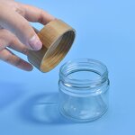 Face Cream Jar Factory - 100-200g Clear Glass with Bamboo Lid