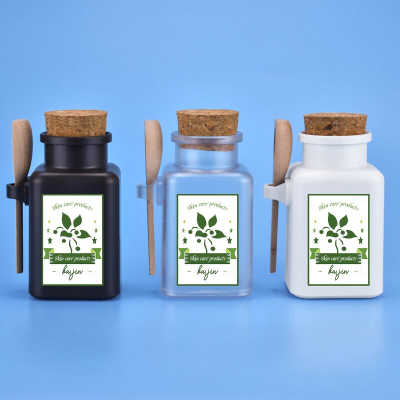 Body Scrub Bottle Factory - 100-300ml ABS Square with Spoon