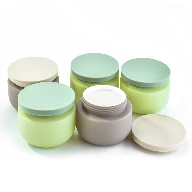 Cream Jar Factory - 250g Green Plastic with Screw Lid