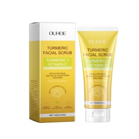 OUHOE Deep Cleansing Moisturizing Soothing Exfoliating Brightening Vitamin C Turmeric Facial Scrub 100g
