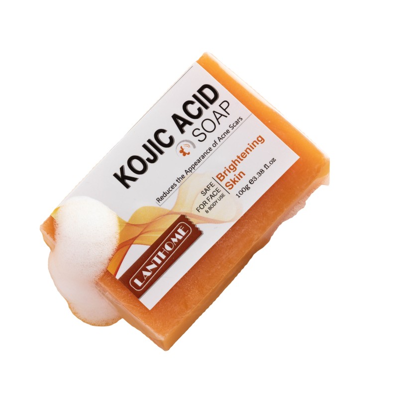 Lanthome Private Label Orange Kojic Acid Soap Herbal Formulated for Skin Brightening and Acne Scar Reduction