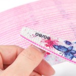 全美100/180/240定制标志印刷半月泡沫指甲锉专业海绵抛光指甲缓冲指甲锉