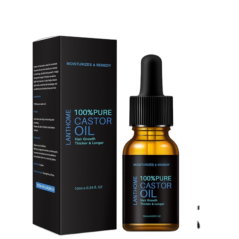 Private Label 100% Pure Natural Organic Cold Pressed Castor Oil for Hair Eyelash Eyebrow Growth