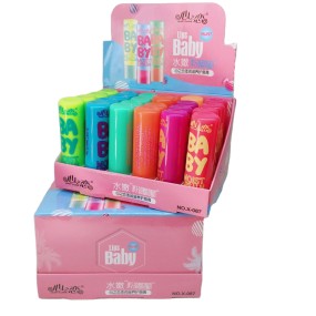 24pcs/box Cute Private Label Soft Moisturizing Baby Lip Balm Stick with Display Box