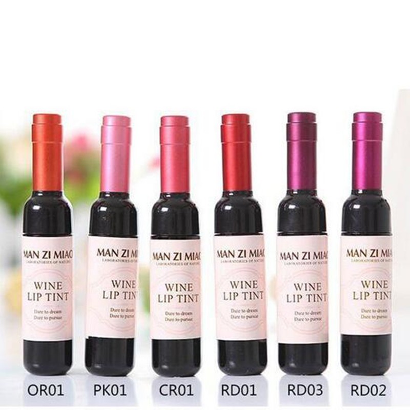 Wine Bottle Lip Gloss Liquid Lipstick Red Waterproof Long Lasting 5G Stick Herbal MSDS Vegan Lipstick LP=2.5MM 8P 9P 10pinmsds