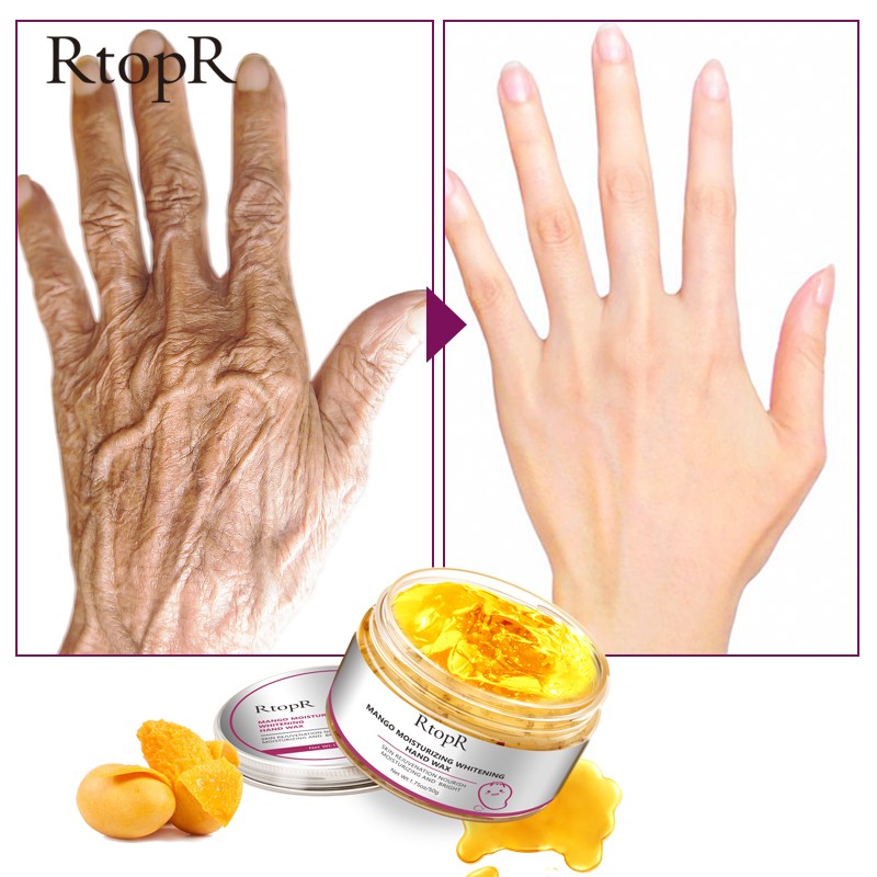 RtopR Organic Mango Hand Care Mask Whitening Moisturizing Repair Exfoliating Skin Care and Anti-Aging Features