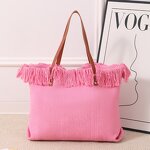 Canvas Bag Manufacturer - OEM Large Capacity Tassel Shoulder Bag