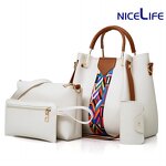 Purse and Wallet Set Manufacturer - OEM 4 Pieces Ladies Leather Tote