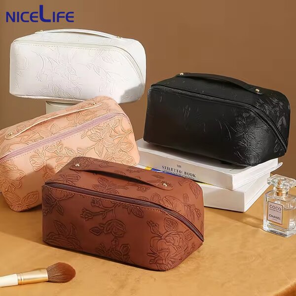 Cosmetic Case Factory - OEM Floral Fruit PU Leather Travel