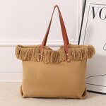Canvas Bag Manufacturer - OEM Large Capacity Tassel Shoulder Bag