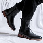 Chelsea Boots Factory - OEM Men's Retro Round Toe Leather