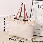 Canvas Bag Manufacturer - OEM Large Capacity Tassel Shoulder Bag
