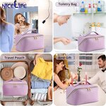 Cosmetic Bag Supplier - OEM Portable PU Leather Makeup Pouch