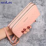 Women Wallets Factory - OEM Pu Leather Long Zipper Purse