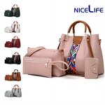 Purse and Wallet Set Manufacturer - OEM 4 Pieces Ladies Leather Tote