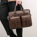 Briefcase Manufacturer - OEM Unisex PU Leather Soft Bag