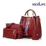 Purse and Wallet Set Manufacturer - OEM 4 Pieces Ladies Leather Tote