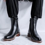Chelsea Boots Factory - OEM Men's Retro Round Toe Leather