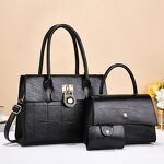 Leather Set Supplier - OEM Women's Three-Piece Shoulder Bag