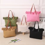Canvas Bag Manufacturer - OEM Large Capacity Tassel Shoulder Bag