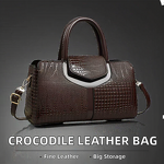 Shoulder Handbag Manufacturer - OEM Crocodile Pattern Leather Large