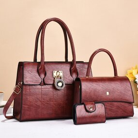 Leather Set Supplier - OEM Women's Three-Piece Shoulder Bag