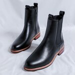 Chelsea Boots Factory - OEM Men's Retro Round Toe Leather