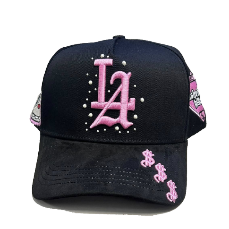 Baseball Cap Supplier - OEM Curved Brim 5 Panel Chrome Suede